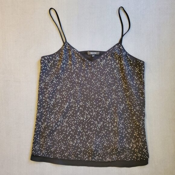 RW&CO Women Black Cami Tank Top Polka Dots Size M Stylish Casual - Picture 6 of 11